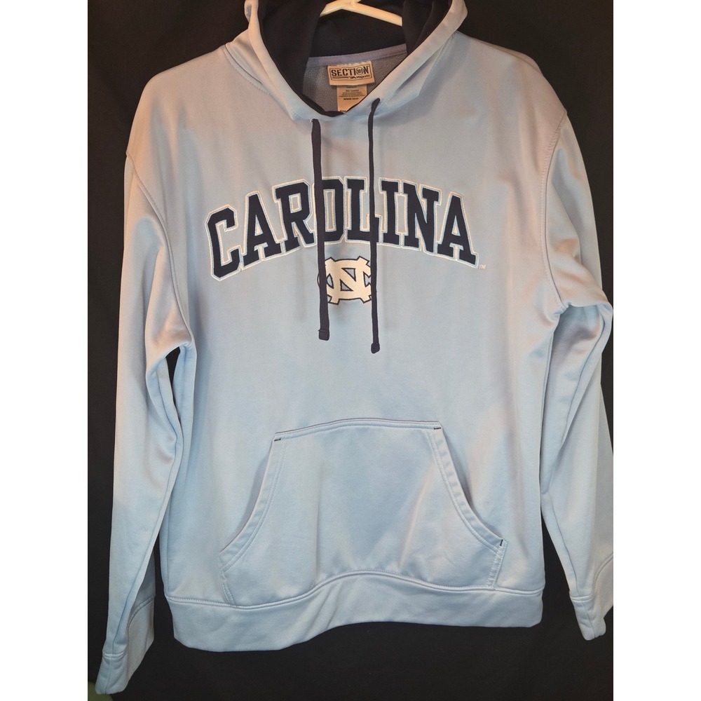 North Carolina Tar Heels NCAA Hoodie Mens M Section 101 Majestic Light Blue